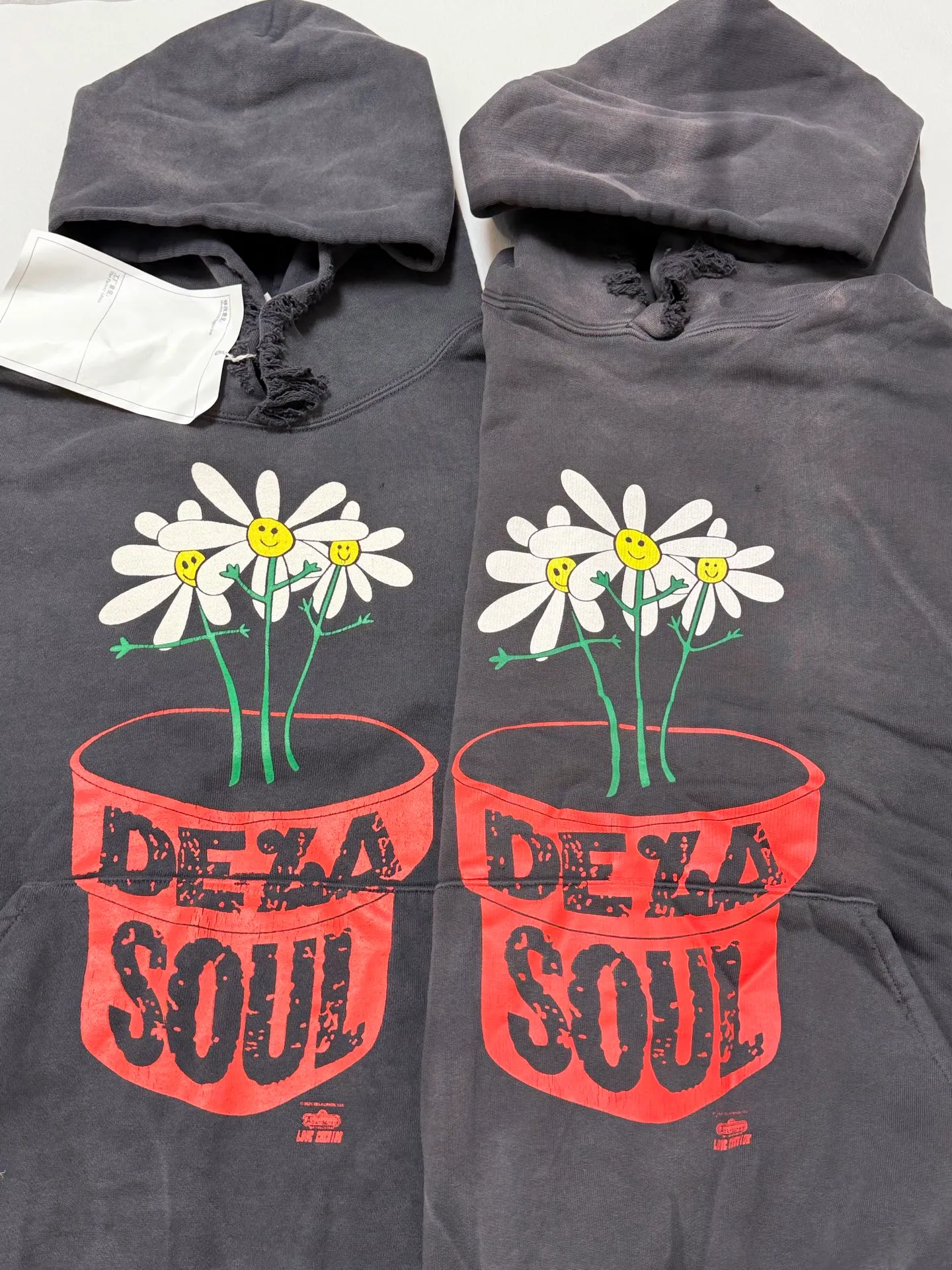 Prenatal planning SAINT Mxxxxxx × DE LA SOUL DLS_HOODIE/DE LA SOUL/BLK DE LA SOUL joint model potted plant destruction hoodie washed black S-XL